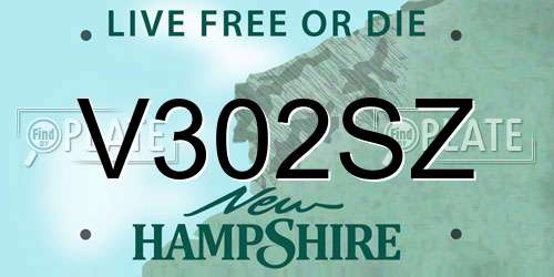 V302SZ New Hampshire License Plate