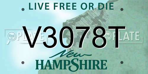 V3078T New Hampshire License Plate