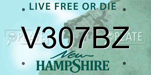 V307BZ New Hampshire License Plate