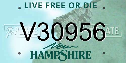 V30956 New Hampshire License Plate