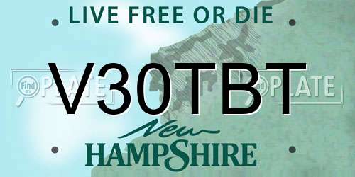 V30TBT New Hampshire License Plate