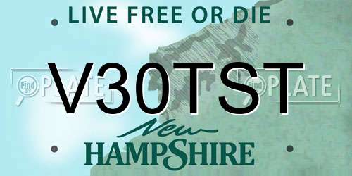 V30TST New Hampshire License Plate