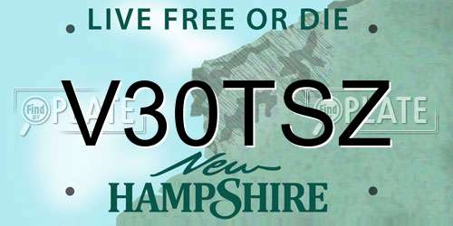 V30TSZ New Hampshire License Plate