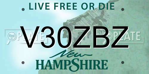 V30ZBZ New Hampshire License Plate