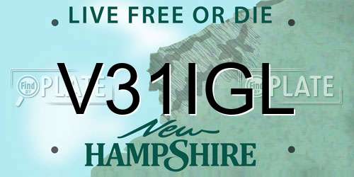 V31IGL New Hampshire License Plate