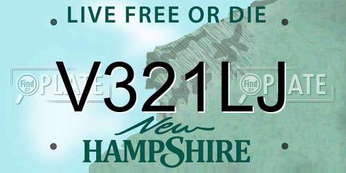 V321LJ New Hampshire License Plate