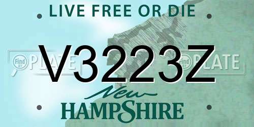 V3223Z New Hampshire License Plate