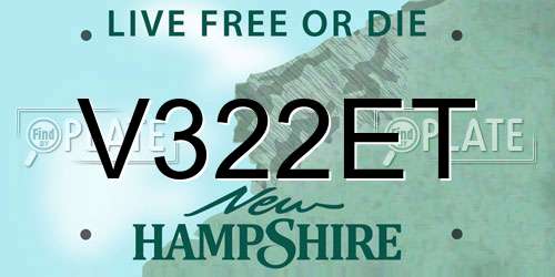 V322ET New Hampshire License Plate