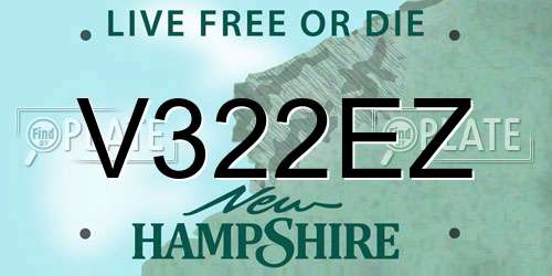 V322EZ New Hampshire License Plate