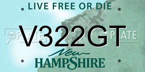V322GT New Hampshire License Plate