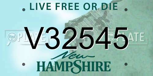 V32545 New Hampshire License Plate
