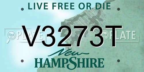 V3273T New Hampshire License Plate