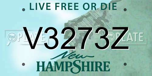 V3273Z New Hampshire License Plate