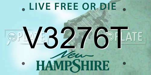 V3276T New Hampshire License Plate