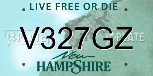 V327GZ New Hampshire License Plate