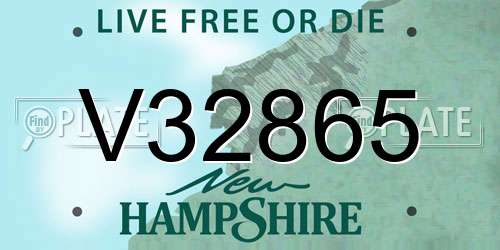 V32865 New Hampshire License Plate