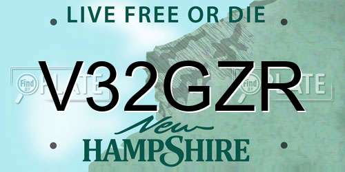 V32GZR New Hampshire License Plate