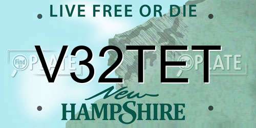 V32TET New Hampshire License Plate