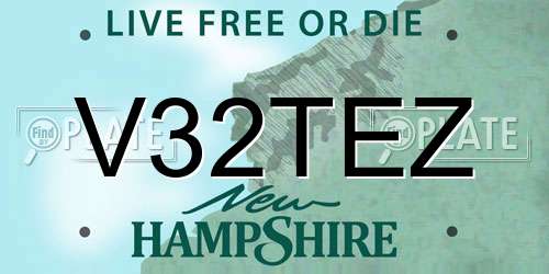 V32TEZ New Hampshire License Plate