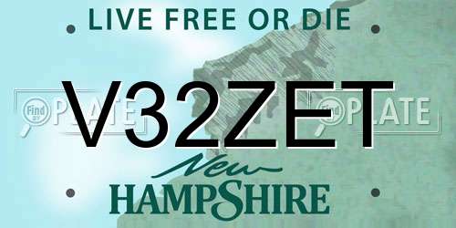 V32ZET New Hampshire License Plate