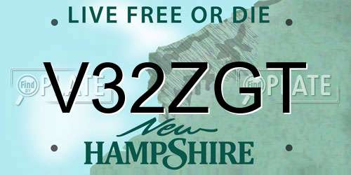 V32ZGT New Hampshire License Plate