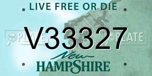 V33327 New Hampshire License Plate
