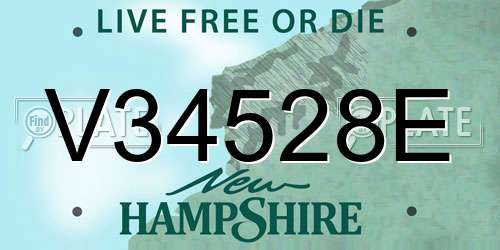 V34528E New Hampshire License Plate