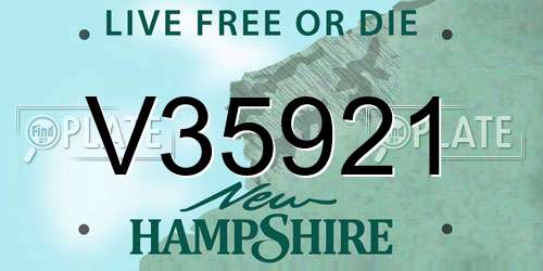 V35921 New Hampshire License Plate
