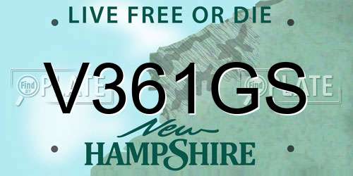 V361GS New Hampshire License Plate