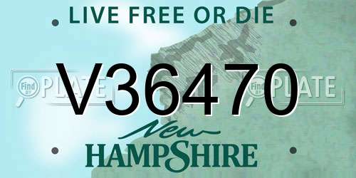V36470 New Hampshire License Plate