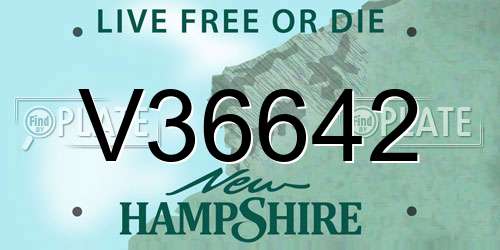 V36642 New Hampshire License Plate