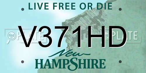 V371HD New Hampshire License Plate