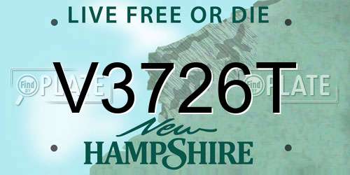 V3726T New Hampshire License Plate
