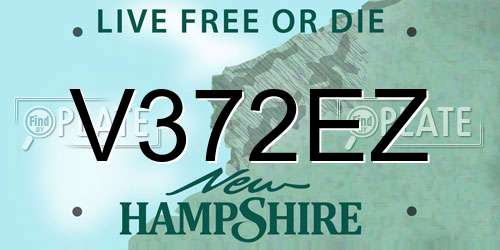 V372EZ New Hampshire License Plate