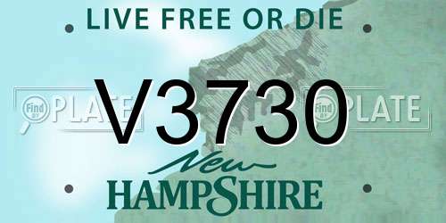 V3730 New Hampshire License Plate