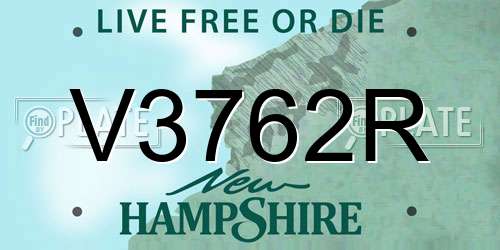 V3762R New Hampshire License Plate