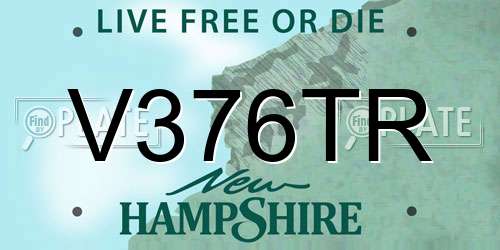 V376TR New Hampshire License Plate