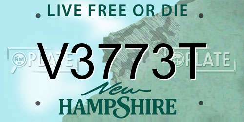 V3773T New Hampshire License Plate