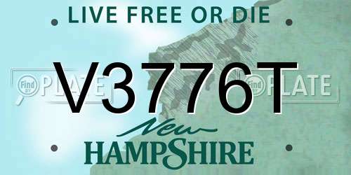 V3776T New Hampshire License Plate