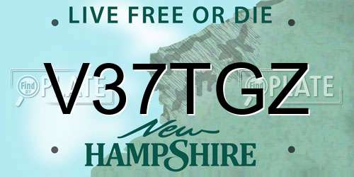V37TGZ New Hampshire License Plate
