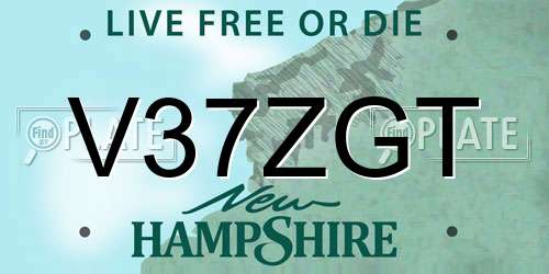 V37ZGT New Hampshire License Plate