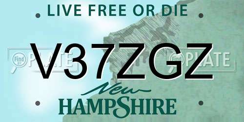 V37ZGZ New Hampshire License Plate
