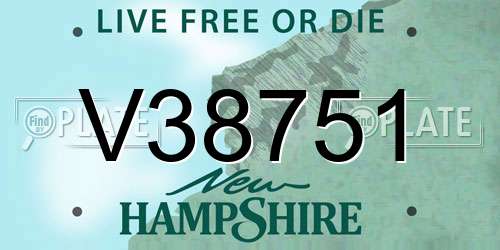 V38751 New Hampshire License Plate