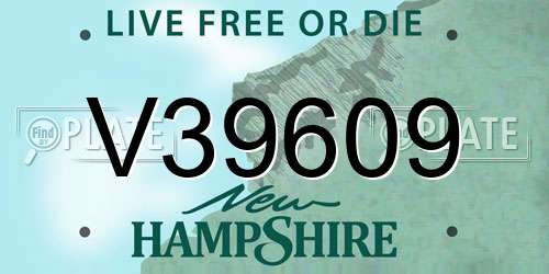 V39609 New Hampshire License Plate