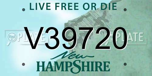 V39720 New Hampshire License Plate