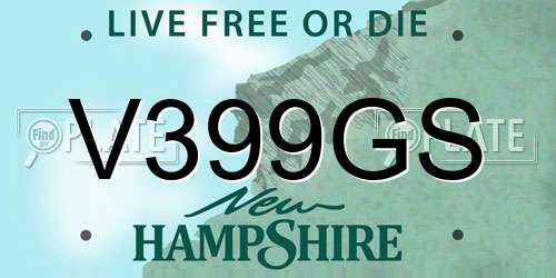 V399GS New Hampshire License Plate