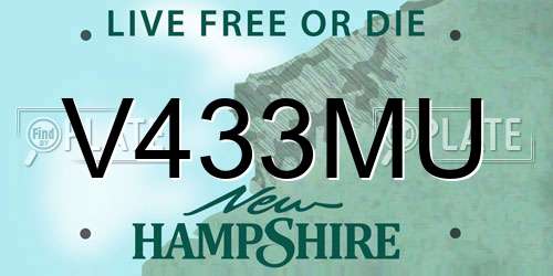 V433MU New Hampshire License Plate