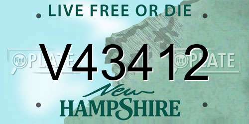 V43412 New Hampshire License Plate