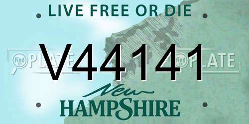 V44141 New Hampshire License Plate