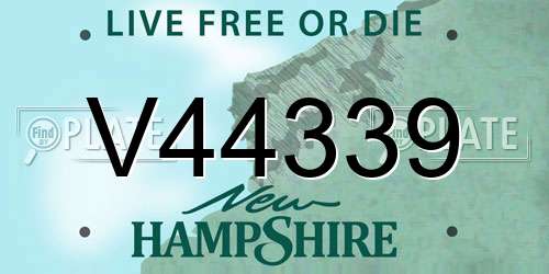 V44339 New Hampshire License Plate